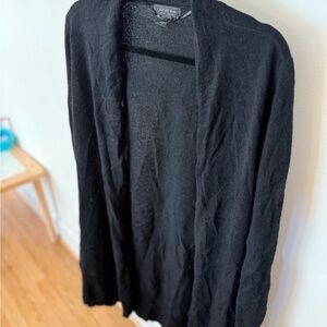 Saks Fifth Avenue Cashmere Elegant Black Open Cardigan